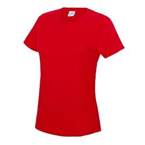 Just Cool Womens/Ladies Sports Plain T-Shirt / Fire Red